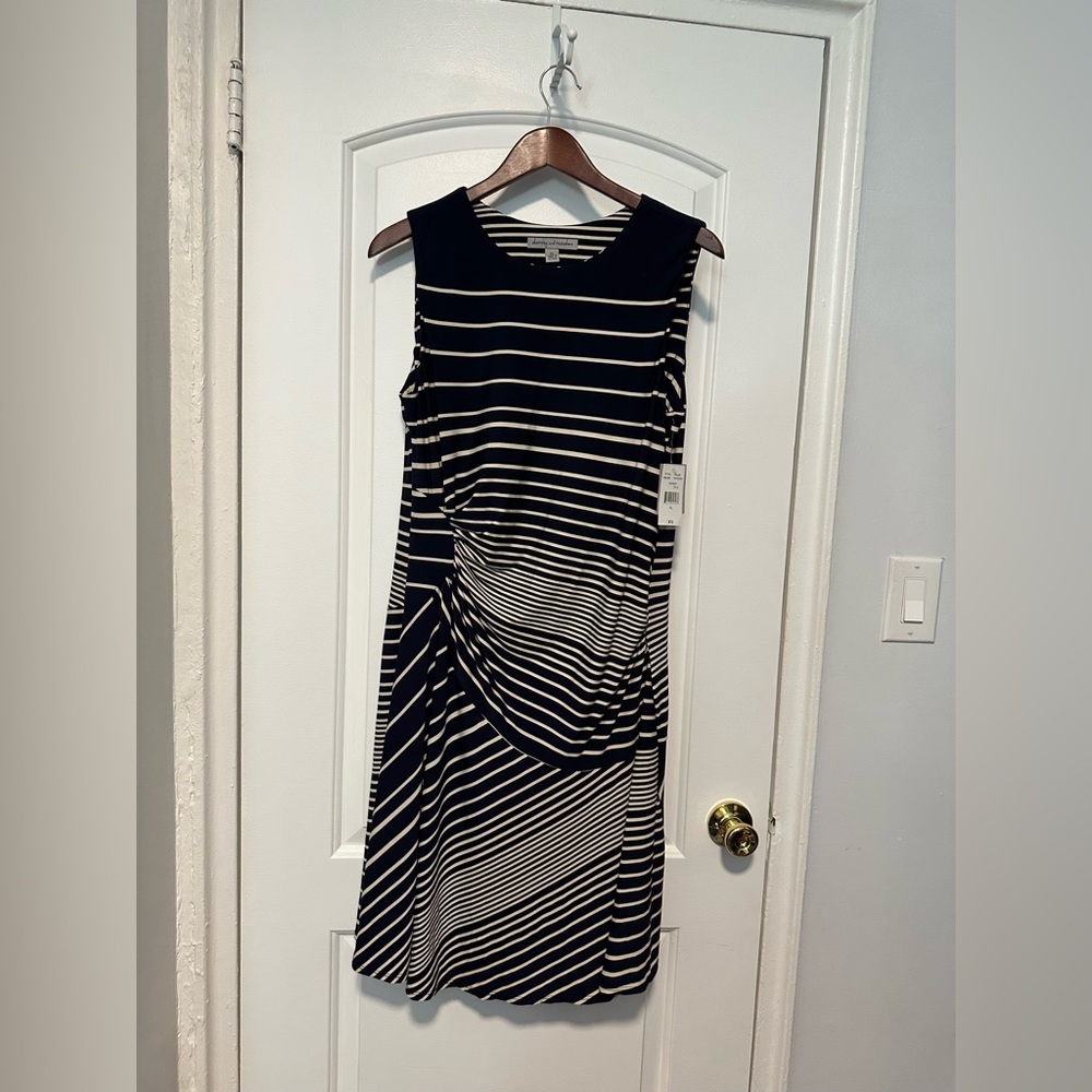 danny and nicole Navy Striped Dress - Large